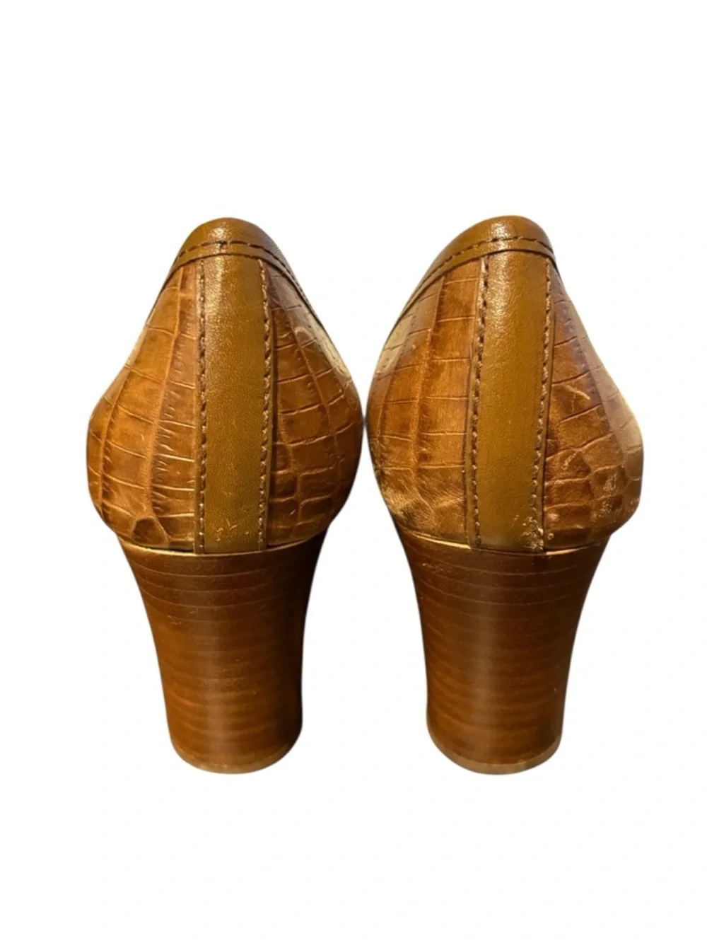 TORY BURCH Women’s Tan Crocodile Skin Style Heels Leather Size 9